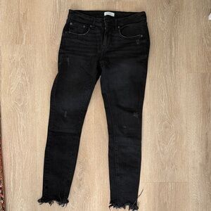 Zara Black Distressed Skinny Jeans - 36